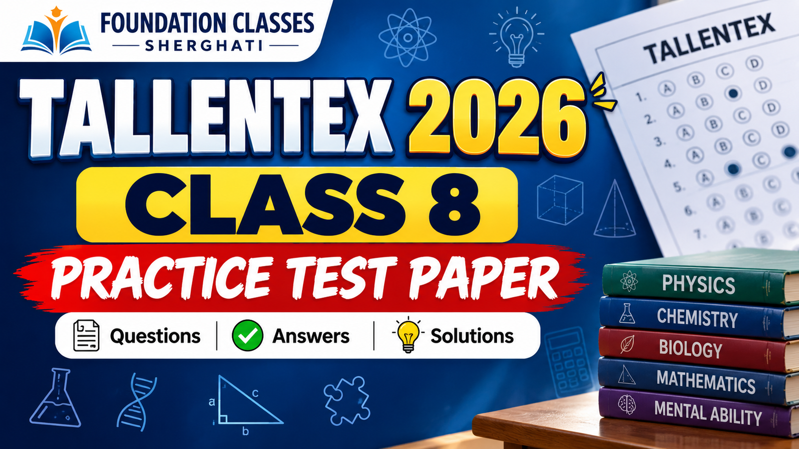 Class 8 TALLENTEX 2026 – Test Paper & Solutions